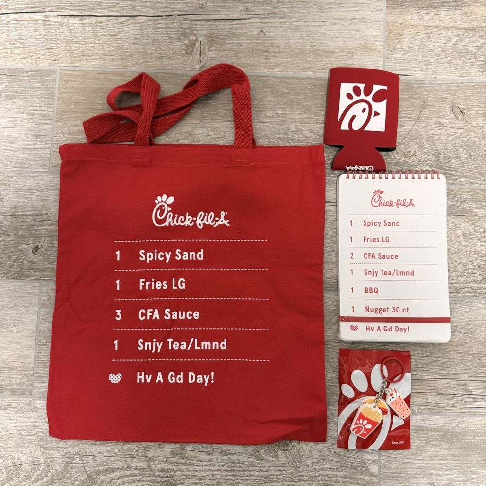 Chickfila Gift Bag NEW Tote, Notepad, Keychain And Drink Koozie‎ Perfect Gift